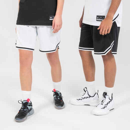 
      Pieaugušo divpusējie basketbola šorti “SH500R”, melni/balti
  