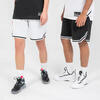 Omkeerbare basketbalshort voor volwassenen SH500R zwart/wit