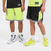 SHORT DE BALONCESTO REVERSIBLE HOMBRE/MUJER - SH500R NEGRO LIMÓN