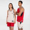 Ανδρική/γυναικεία αμάνικη φανέλα μπάσκετ διπλής όψης T500 - Κόκκινο/Μπεζ