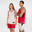 Camiseta de baloncesto sin mangas reversible adulto - T500 rojo beige