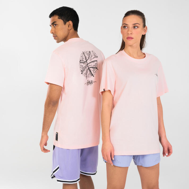 Basketballshirt Trikot TS500 Signature Damen/Herren rosa