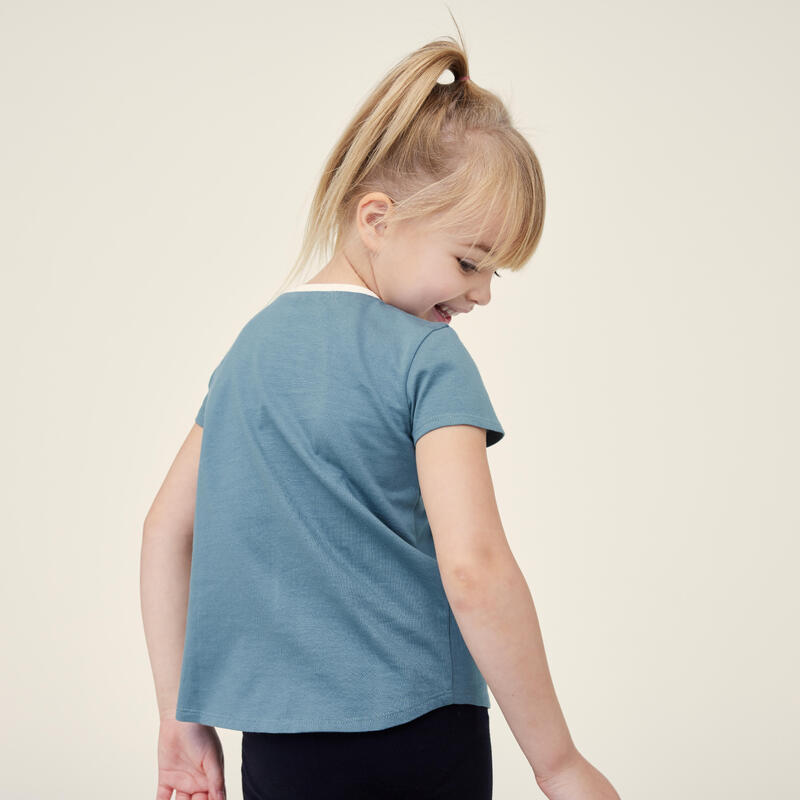 T-shirt voor peuters en kleuters katoen blauw