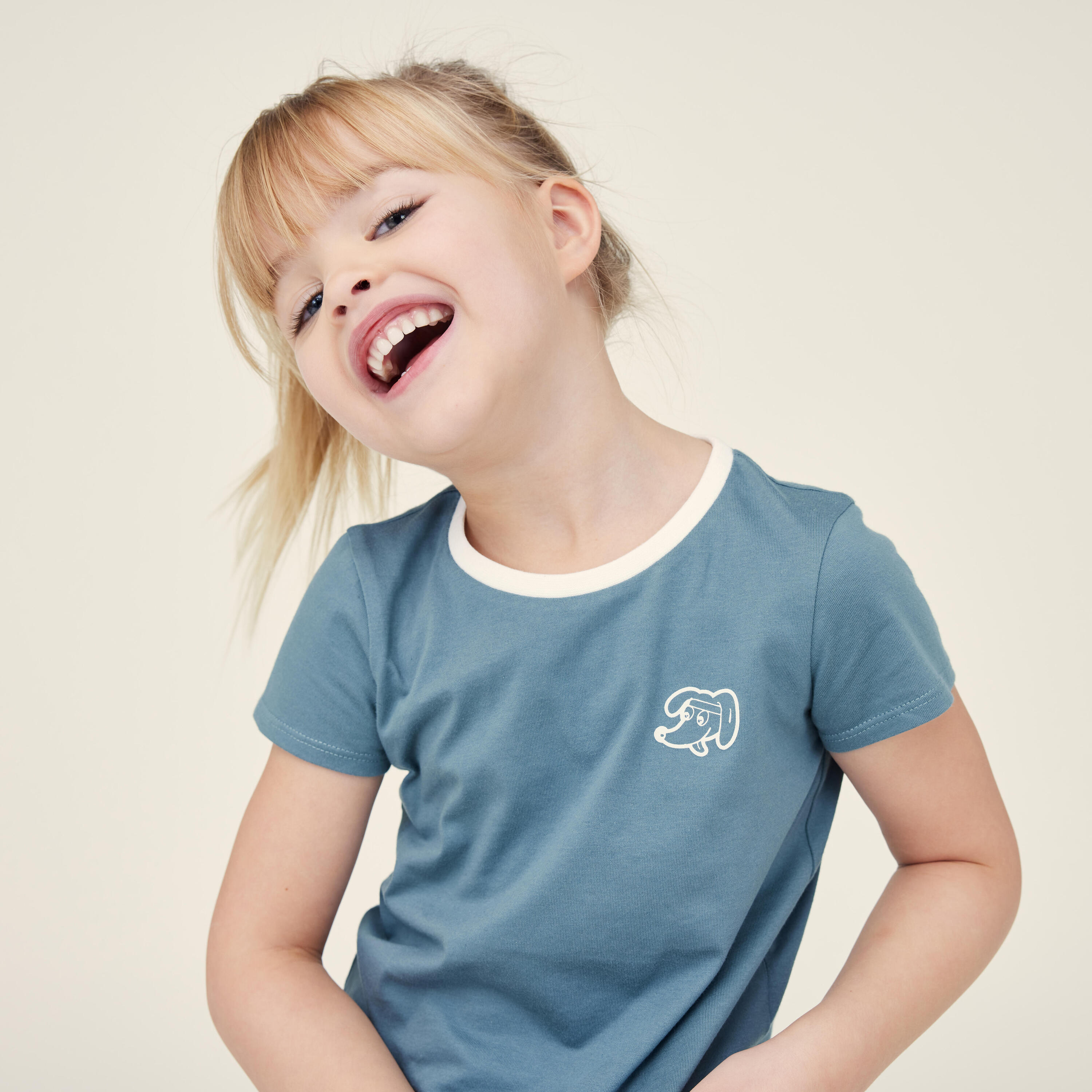 T-shirt voor peuters en kleuters katoen blauw 5/12