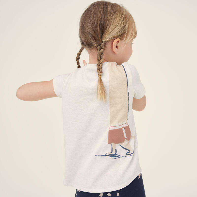 Tricou Bumbac 100 Baby Gym Bej Copii