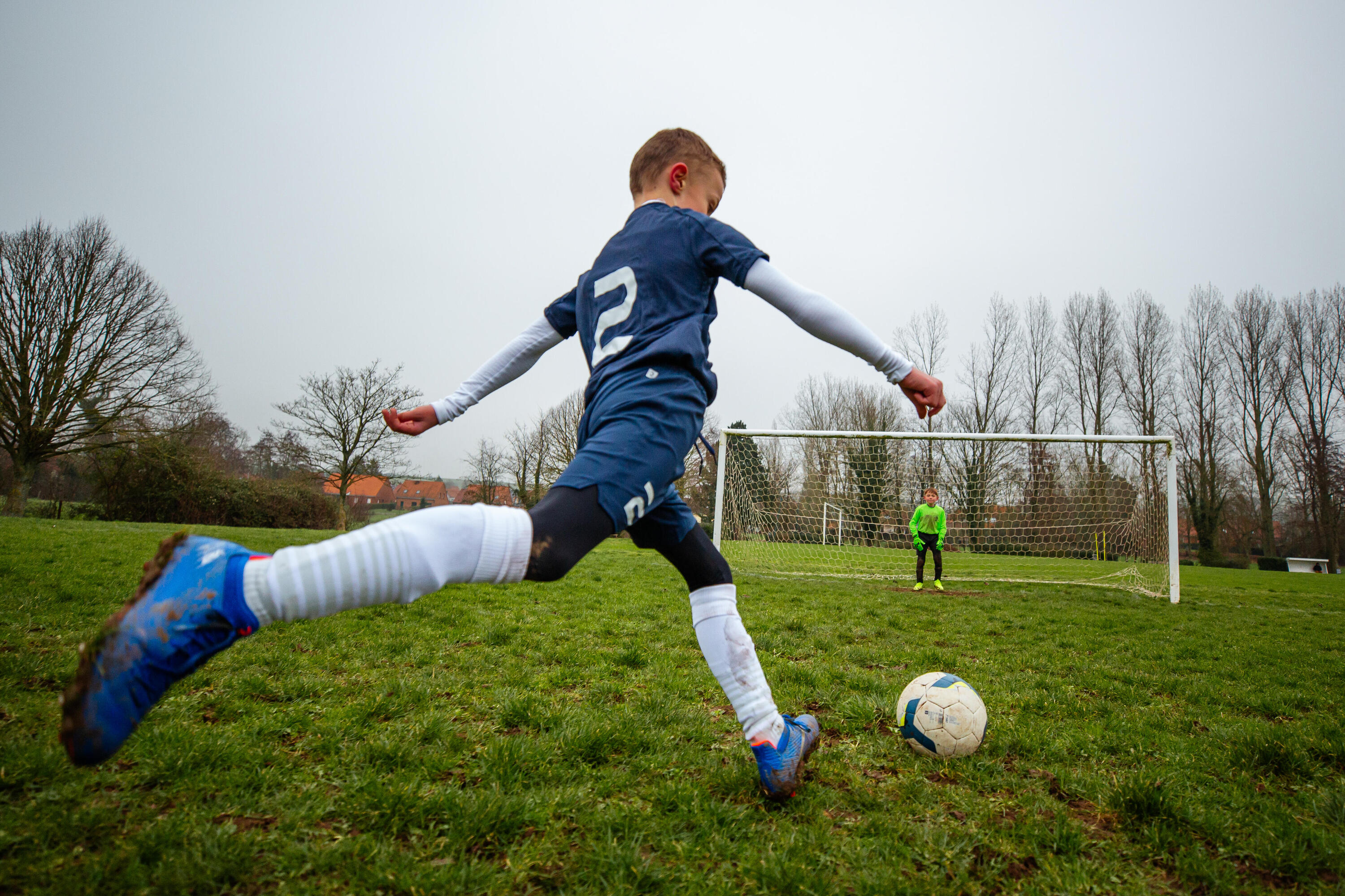 Chaussettes de soccer rayées enfant, Viralto 7/7