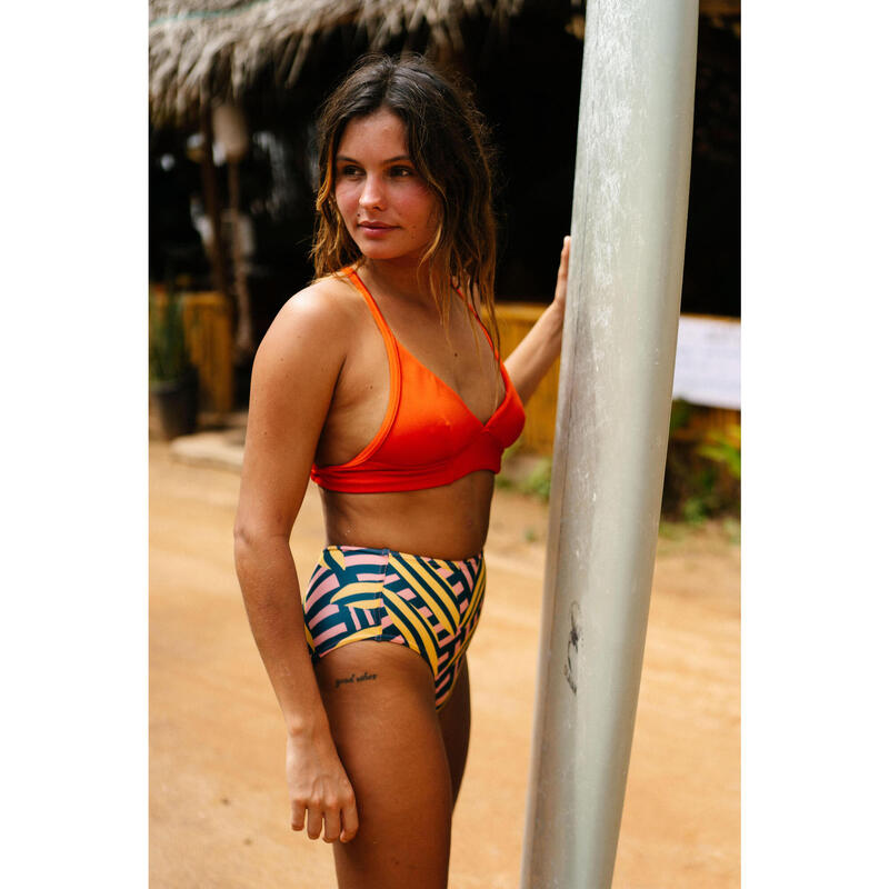 Bikini-Hose Surfen Damen hoher Taillenbund Romi Surf 