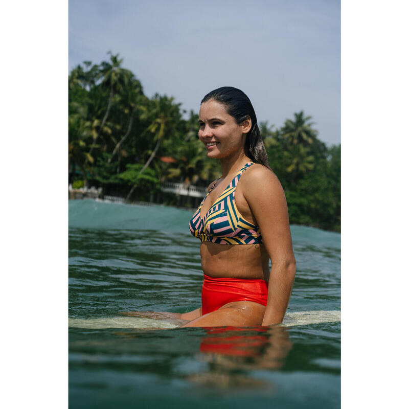 CUECA DE BIKINI DE SURF MULHER CINTURA ALTA MODELADOR NORA CILE