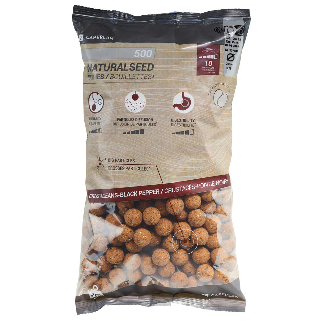 Boilies na lov kapra Naturalseed 20 mm 2 kg Kôrovce - Čierne korenie