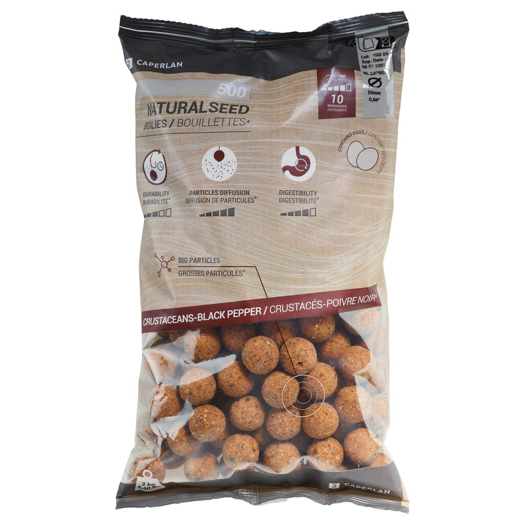 Boilies na lov kapra Naturalseed 24 mm 2 kg Kôrovce - Čierne korenie