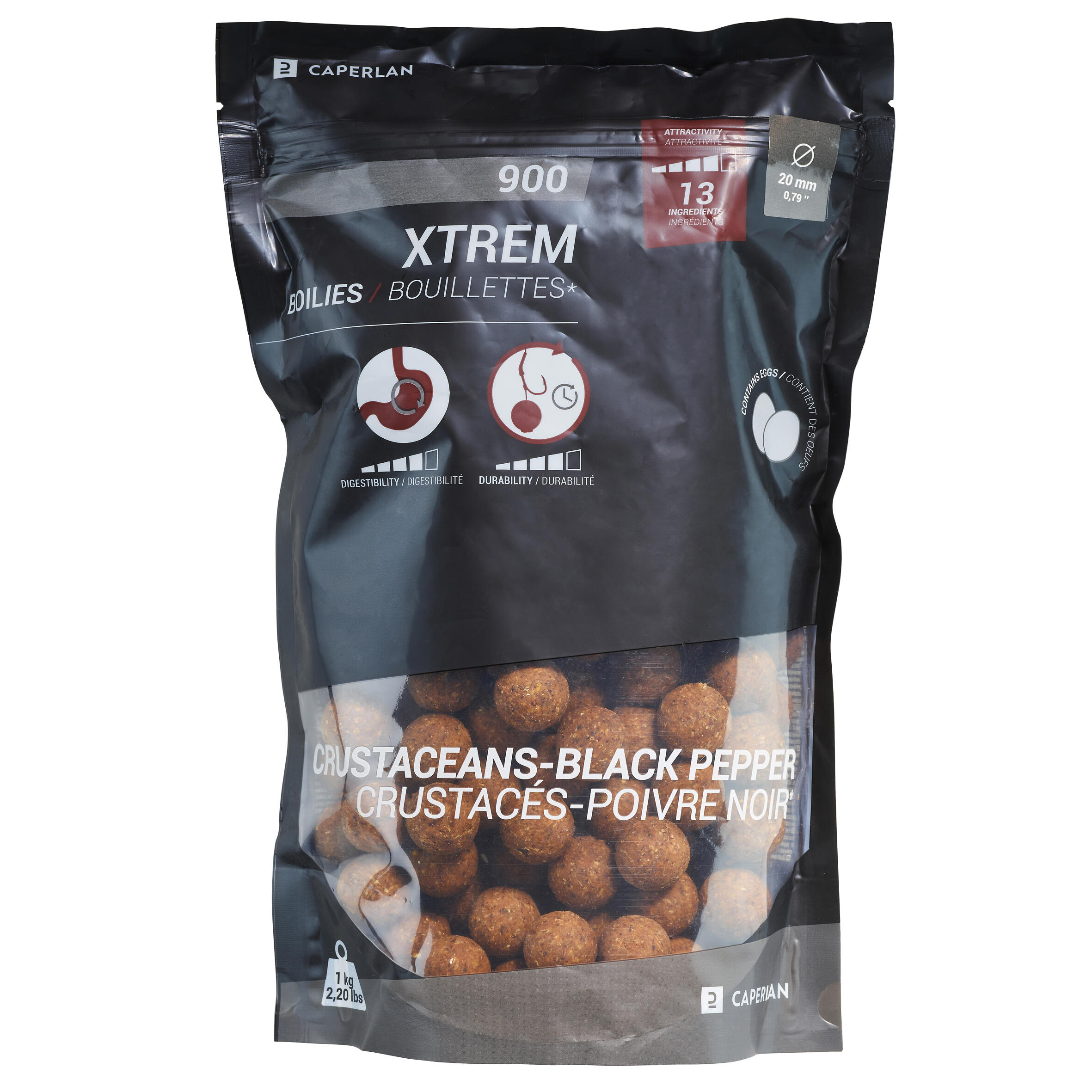 CAPERLAN Boilies na lov kapra Xtrem 900 20 mm 1 kg Kôrovce - Čierne korenie 1kg · záber 4