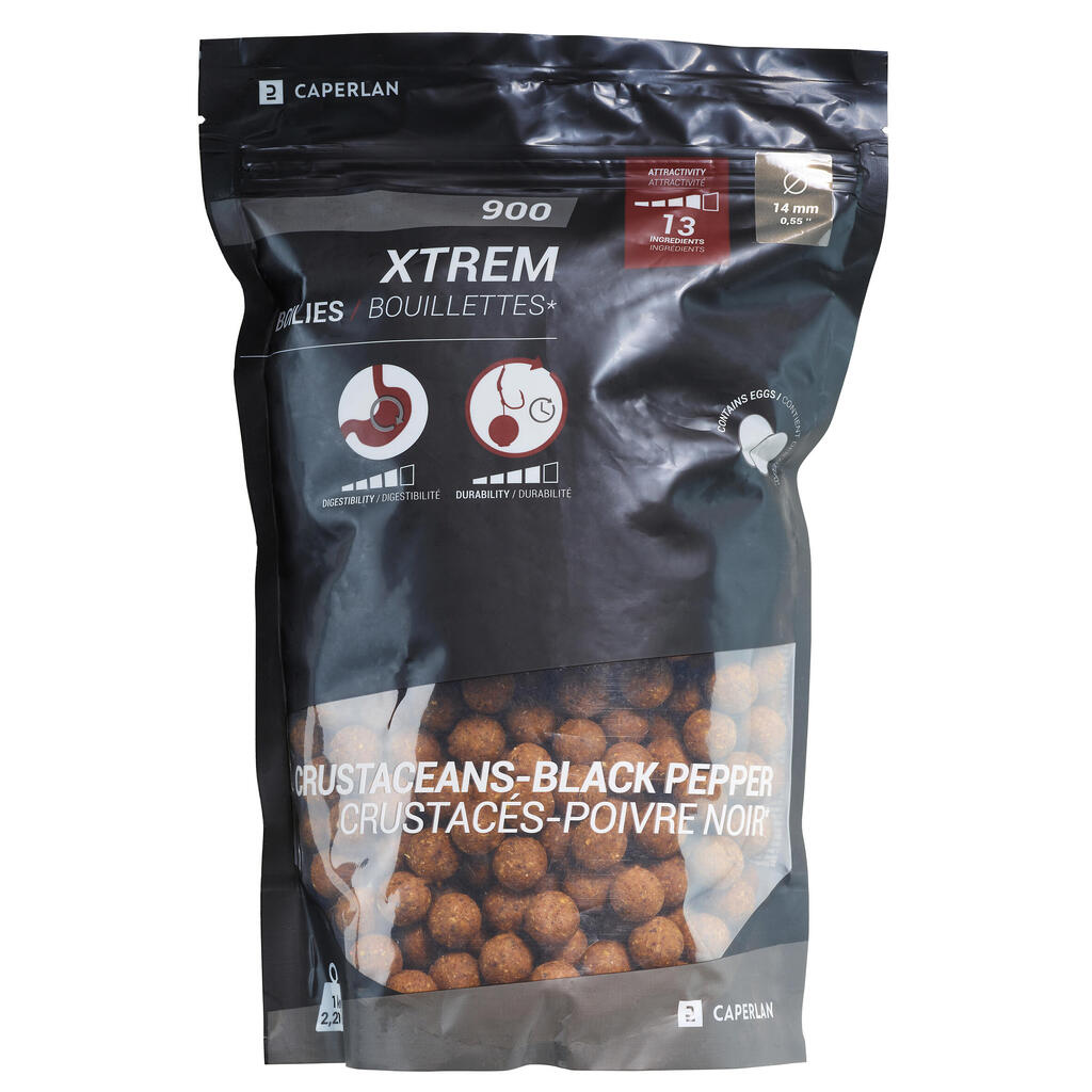 Boilas “Xtrem 900” karpu makšķerēšanai ,14 mm, 1 kg, vēžveidīgie/melnie pipari