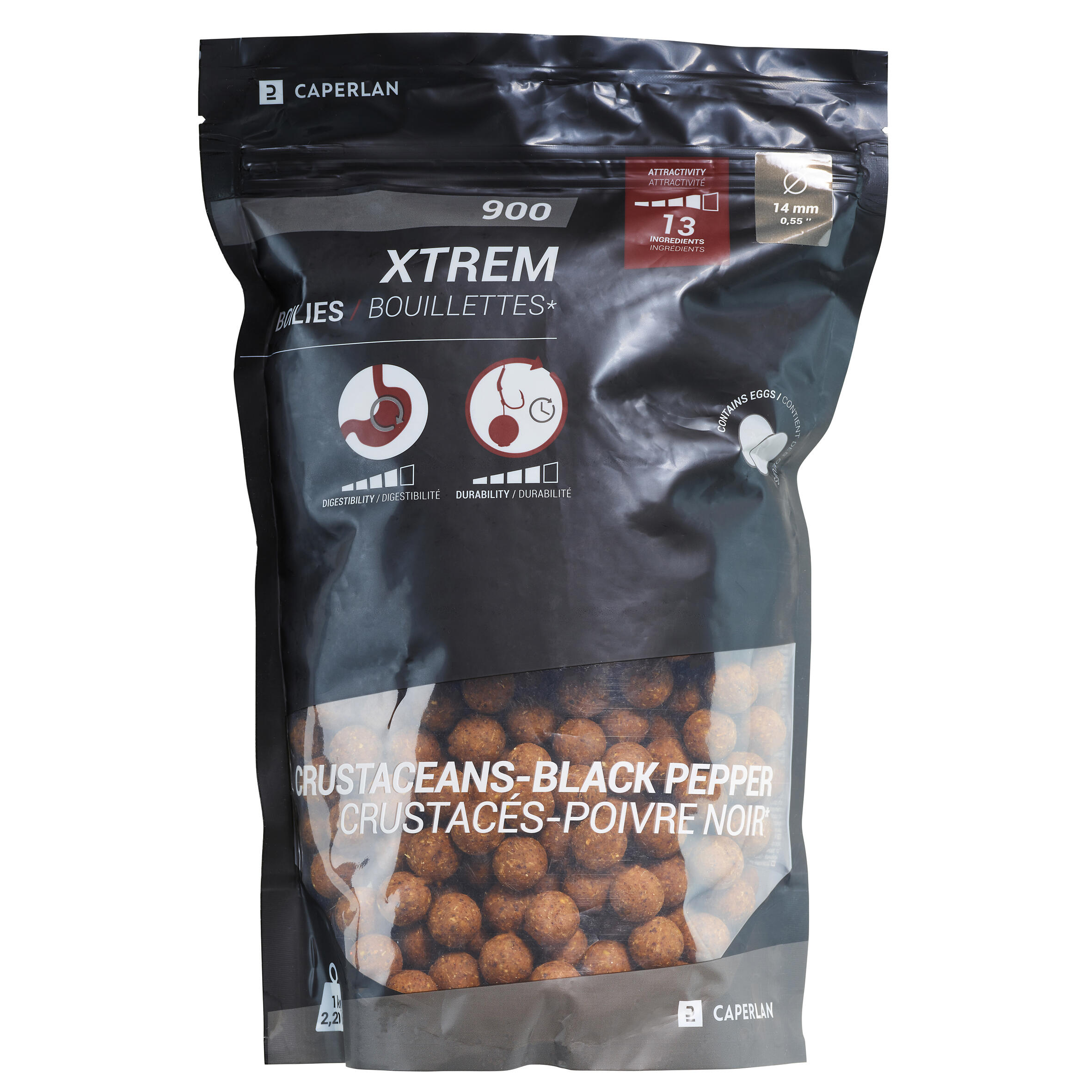 Boilies carp fishing XTREM 900 crostacei-pepe nero 14 mm 1 kg 3/3