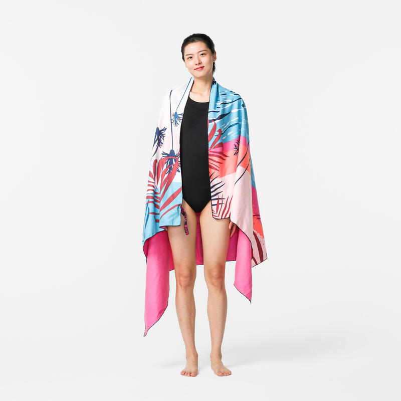 Microfibre Swimming Towel Size Xl 110 X 175 Cm Print Nabaiji Decathlon 3029