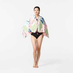 Compact Microfibre Swimming Towel with Snaps Size L 80 x 130 cm - print