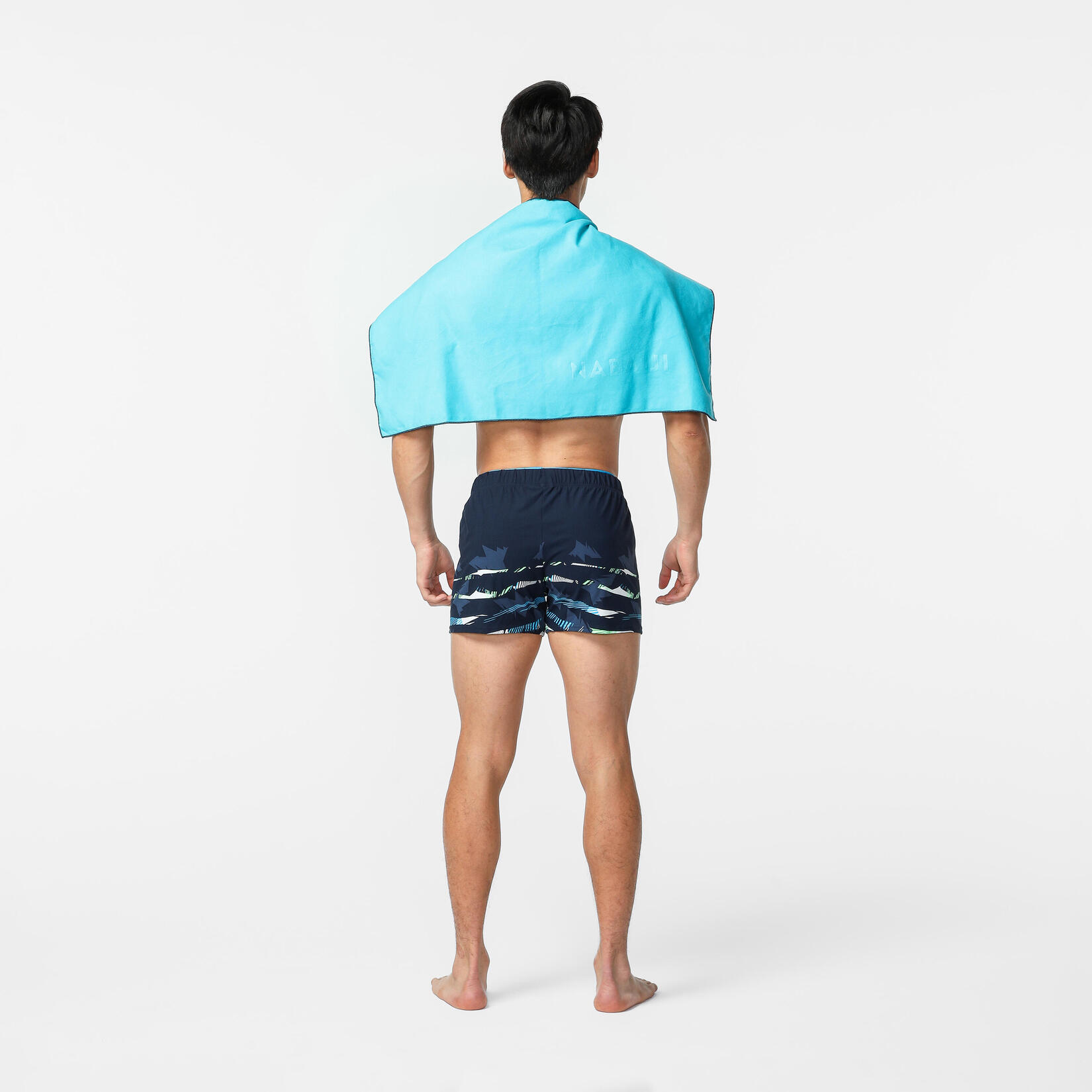 Swimming Microfibre Towel Size S 39 x 55 cm doublesided blue/green