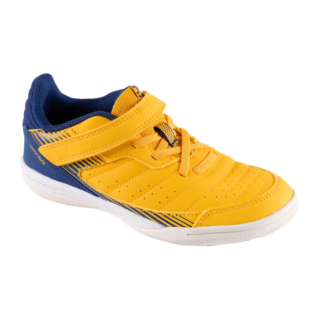 Kids' Futsal Trainers Eskudo 500 - Beige/Blue