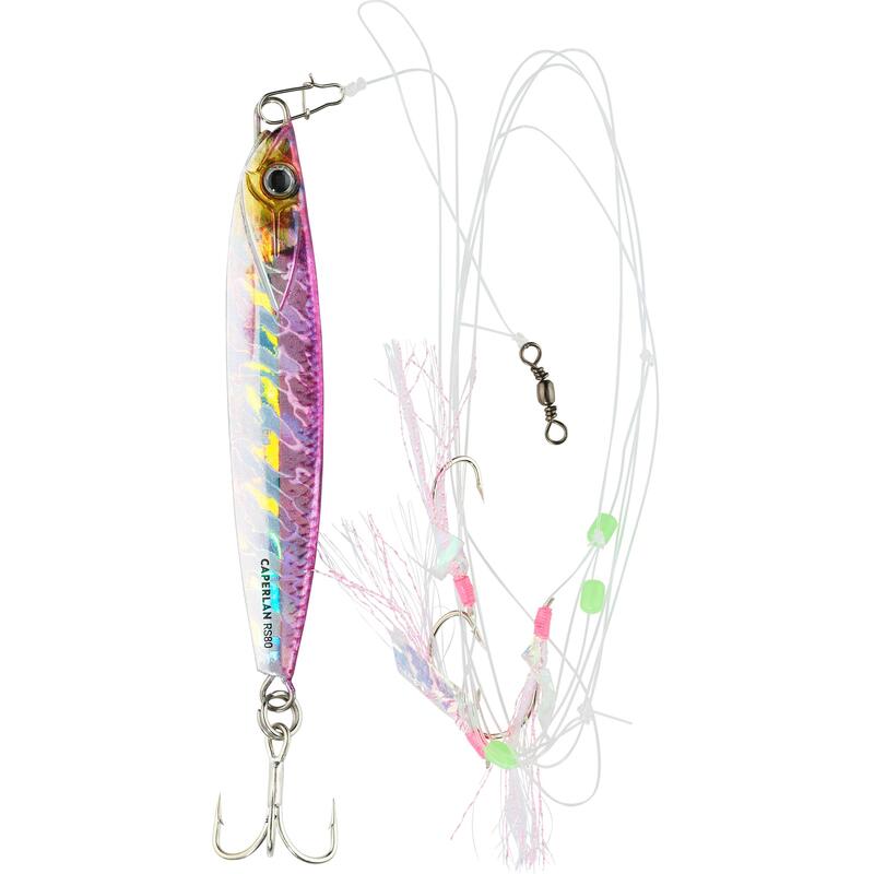 Conjunto de Pesca Plumas + Casting Jig SW ETU BIASTOS 80 g p/ Pesca no Mar