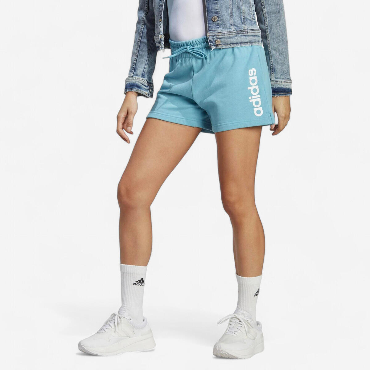 SHORT DE FITNESS ADIDAS FEMME BLEU