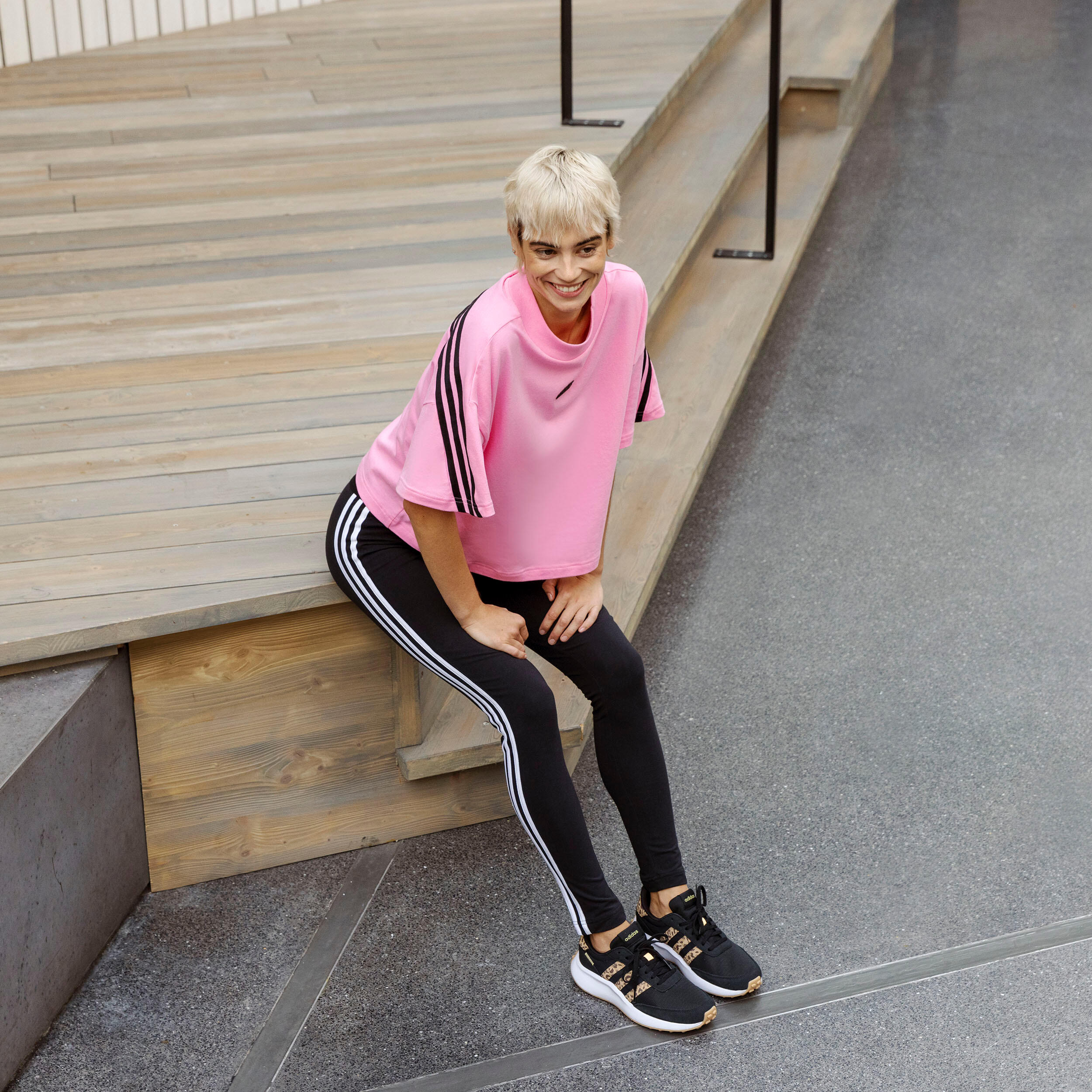 Legging Adidas Fitness 3 bandes Noir 8/9