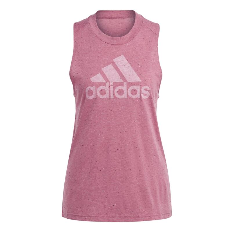 Canotta donna fitness ADIDAS regular misto cotone rosa