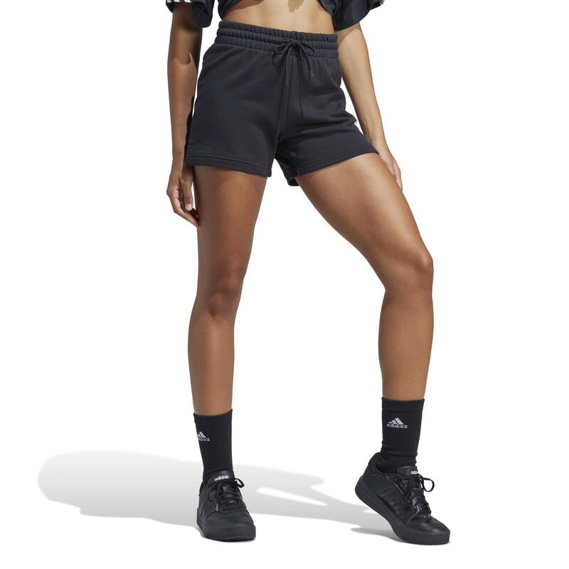 Pantaloncini donna fitness Adidas regular 100% cotone neri