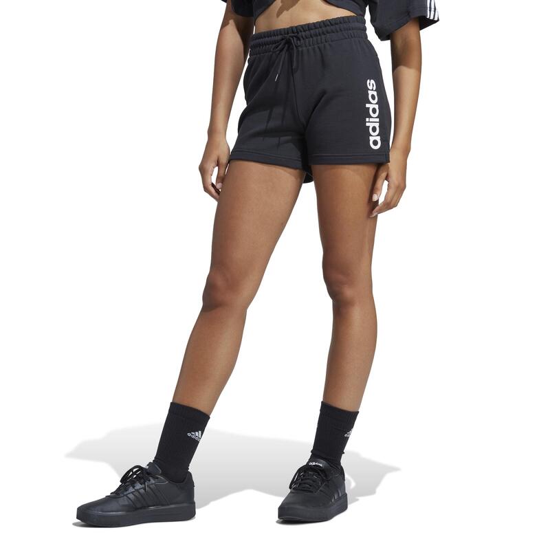 Pantaloncini donna fitness Adidas regular 100% cotone neri