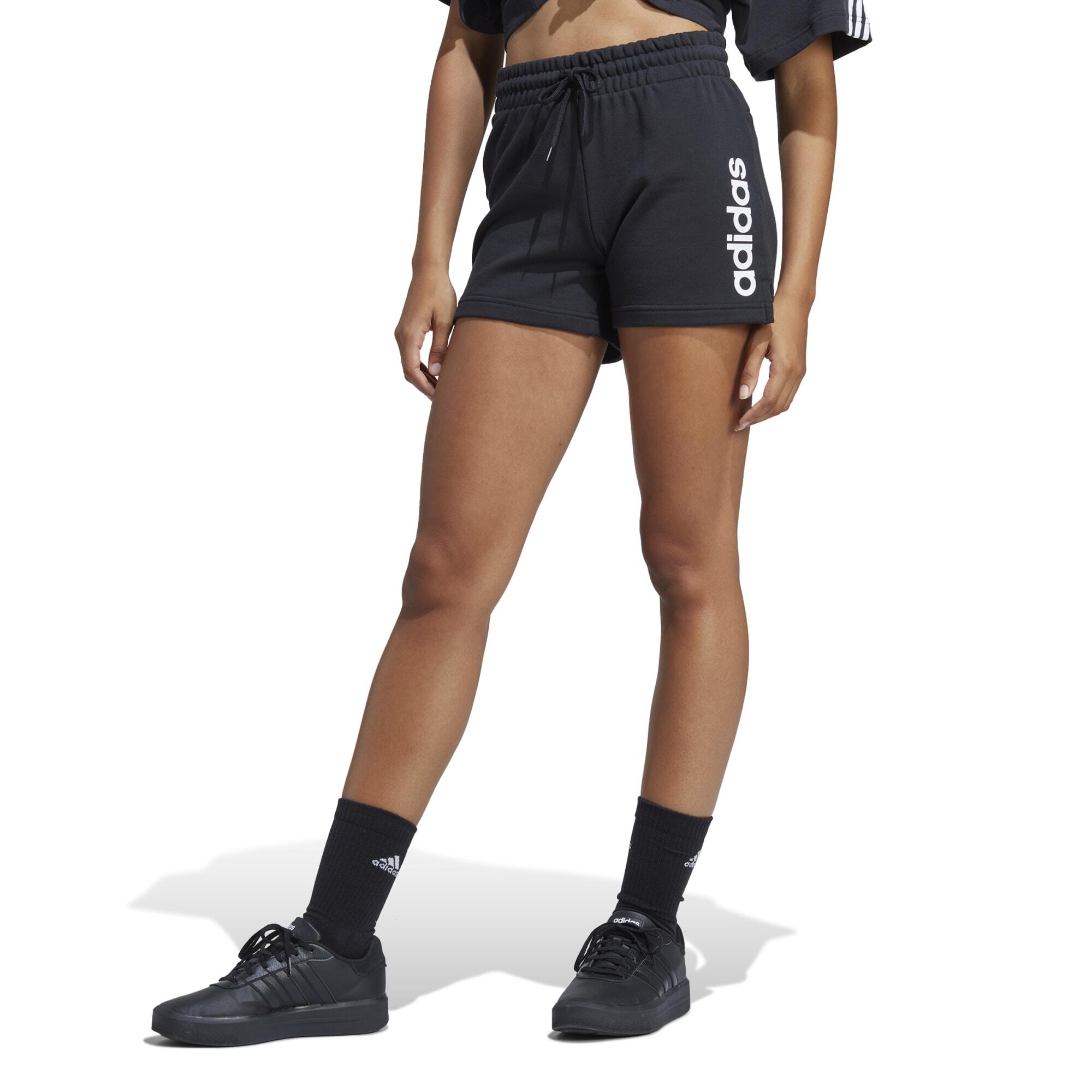 Decathlon | Pantaloncini donna fitness Adidas regular 100% cotone neri |  Adidas