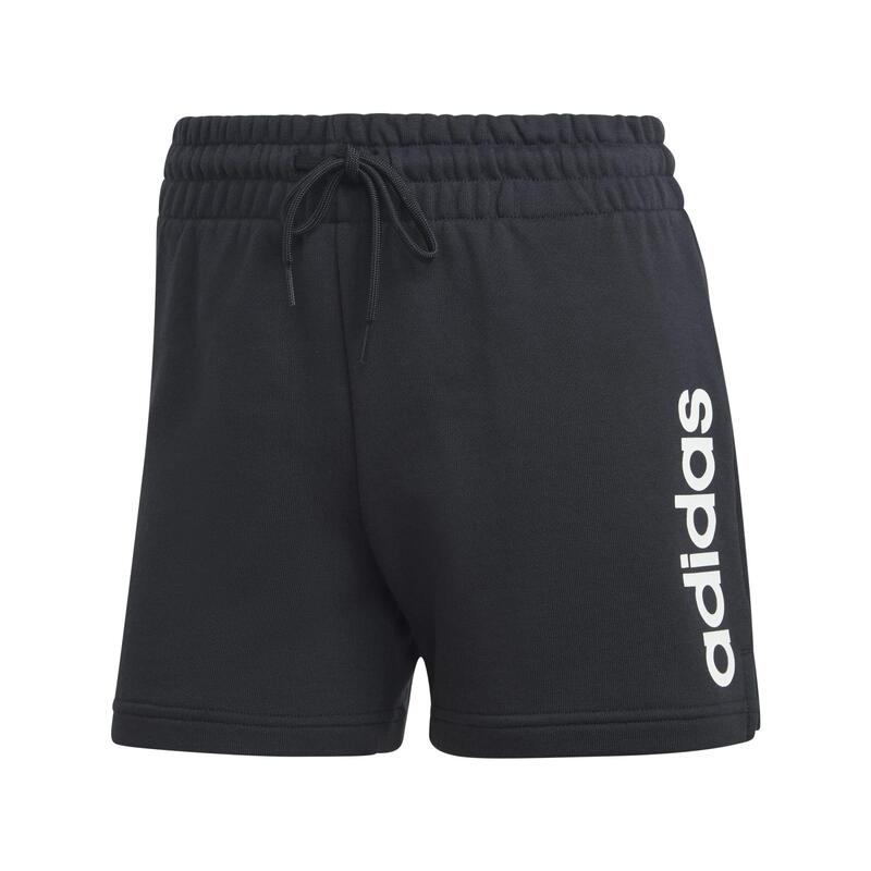 Pantaloncini donna fitness Adidas regular misto cotone neri