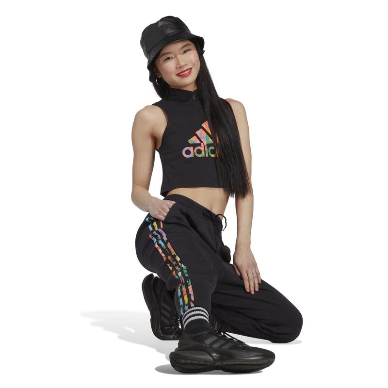 Pantalón Jogger Fitness Adidas Mujer Negro Estampado Floral