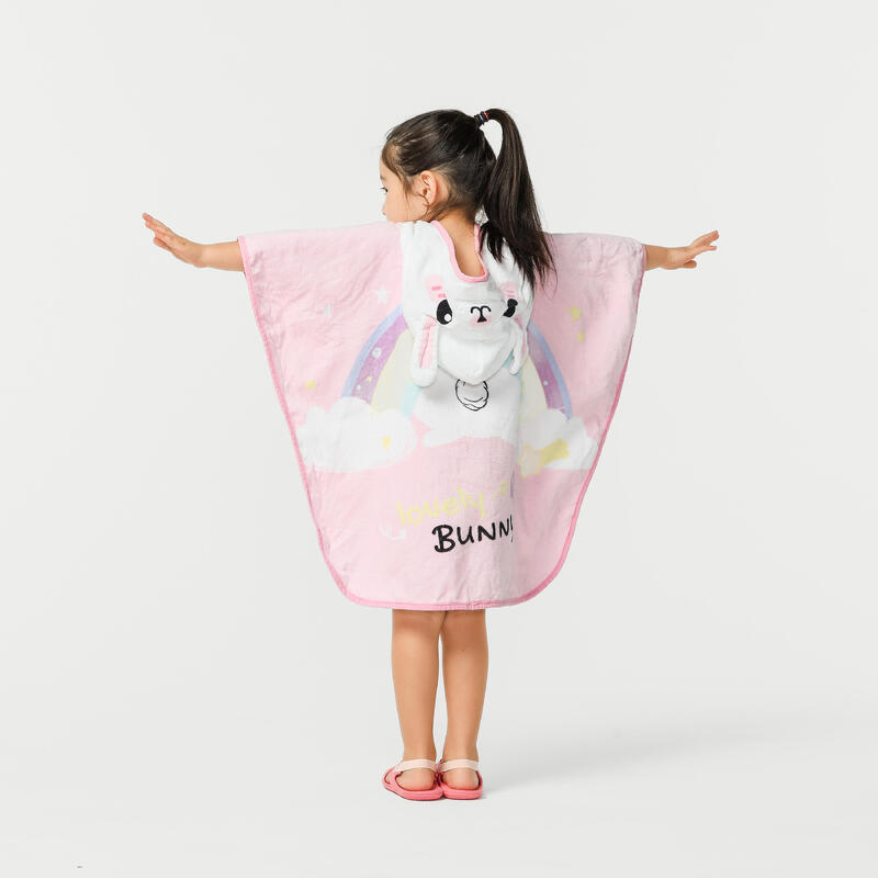 Baby Poncho with hood RABBIT print