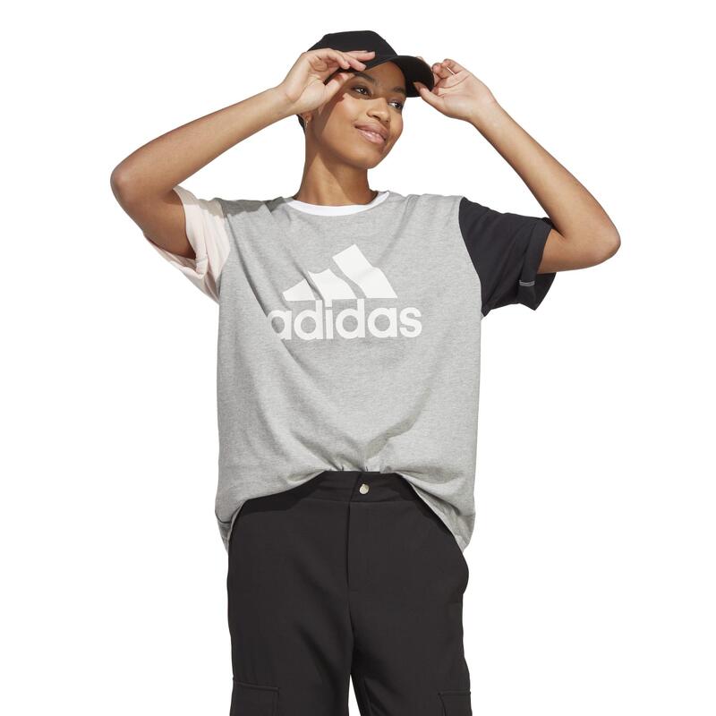 Adidas T-Shirt Damen - Colorblock grau 