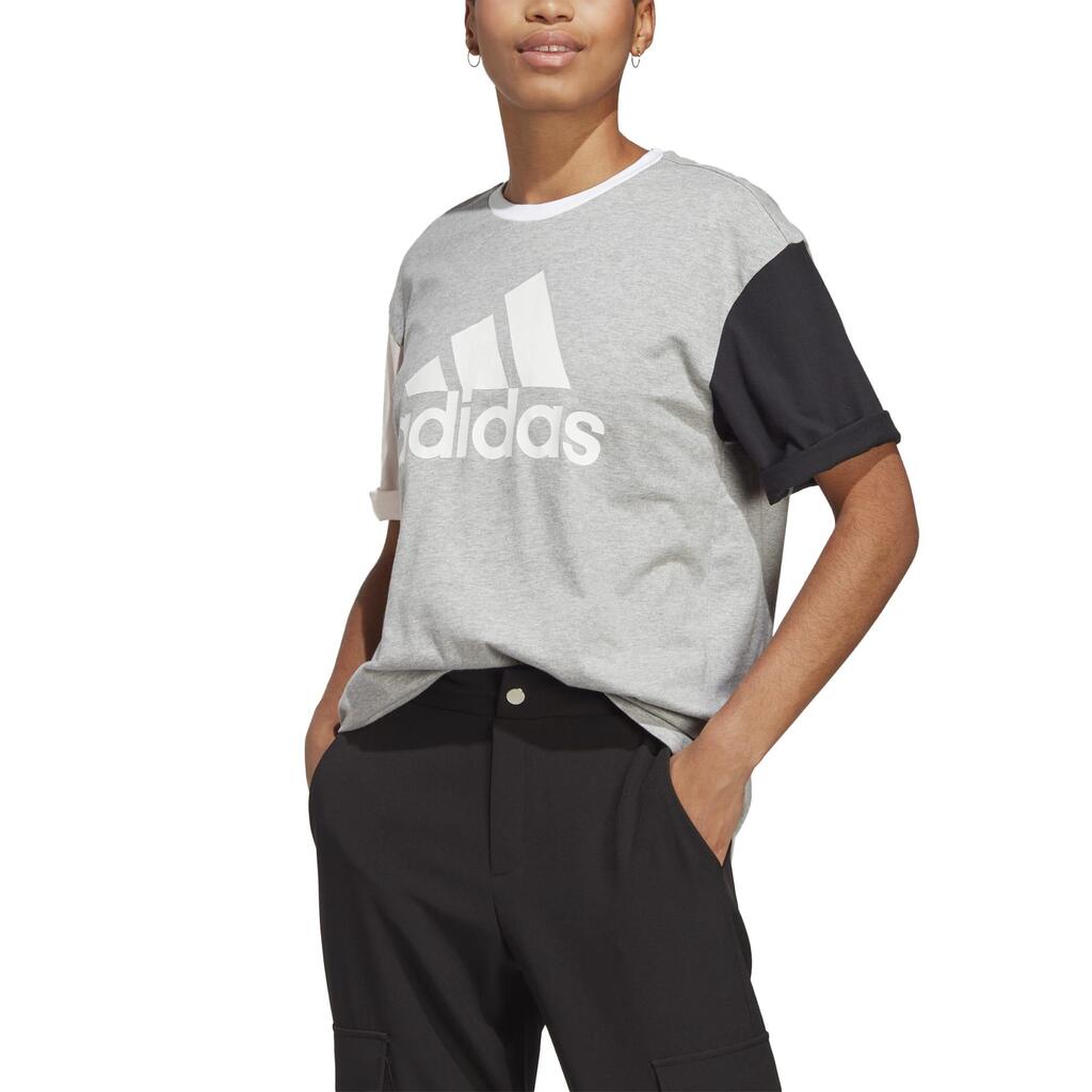 ДАМСКА ТЕНИСКА ЗА ФИТНЕС ADIDAS COLORBLOCK, СИВА