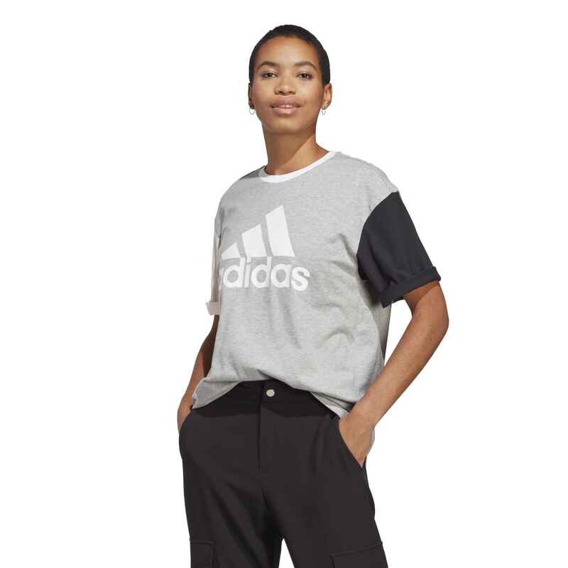 Adidas T-Shirt Damen - Colorblock grau  Medien 1