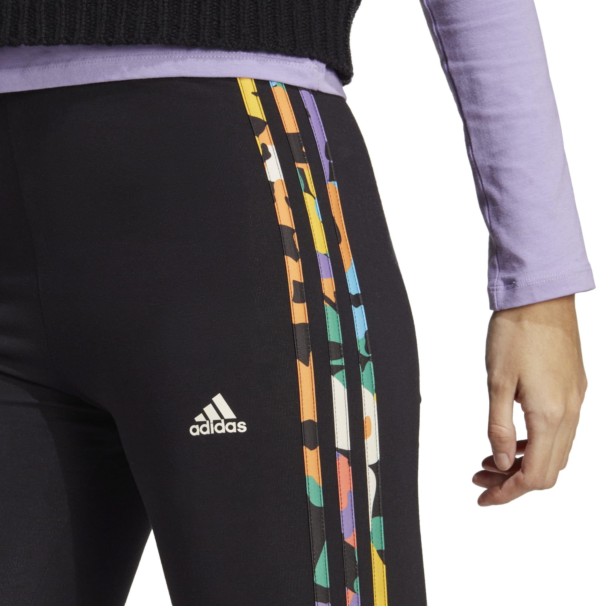 Women's Fitness Leggings - Floral Print/Black 3/5