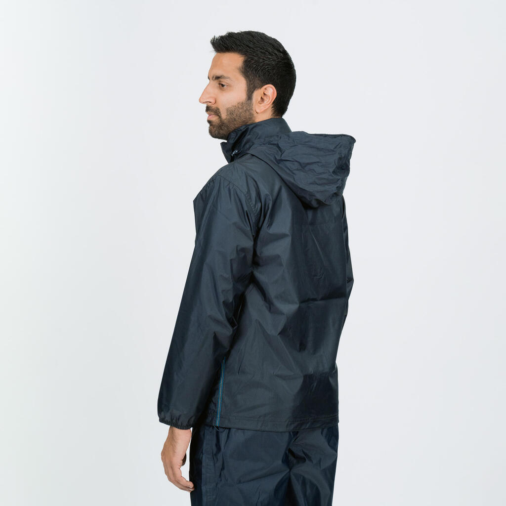 Regenjacke Wandern - Raincut mit Reissverschluss - Herren grau/blau