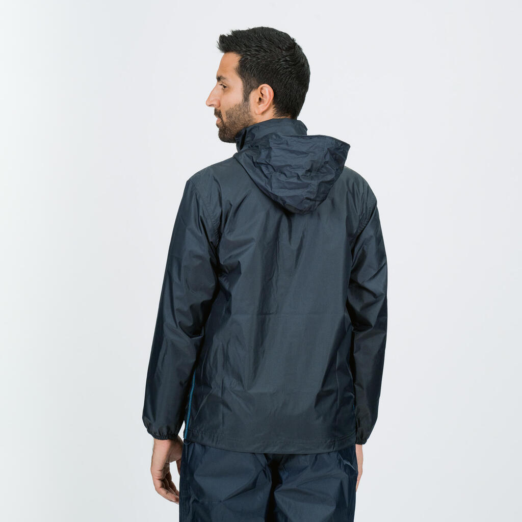 Regenjacke Wandern - Raincut mit Reissverschluss - Herren grau/blau