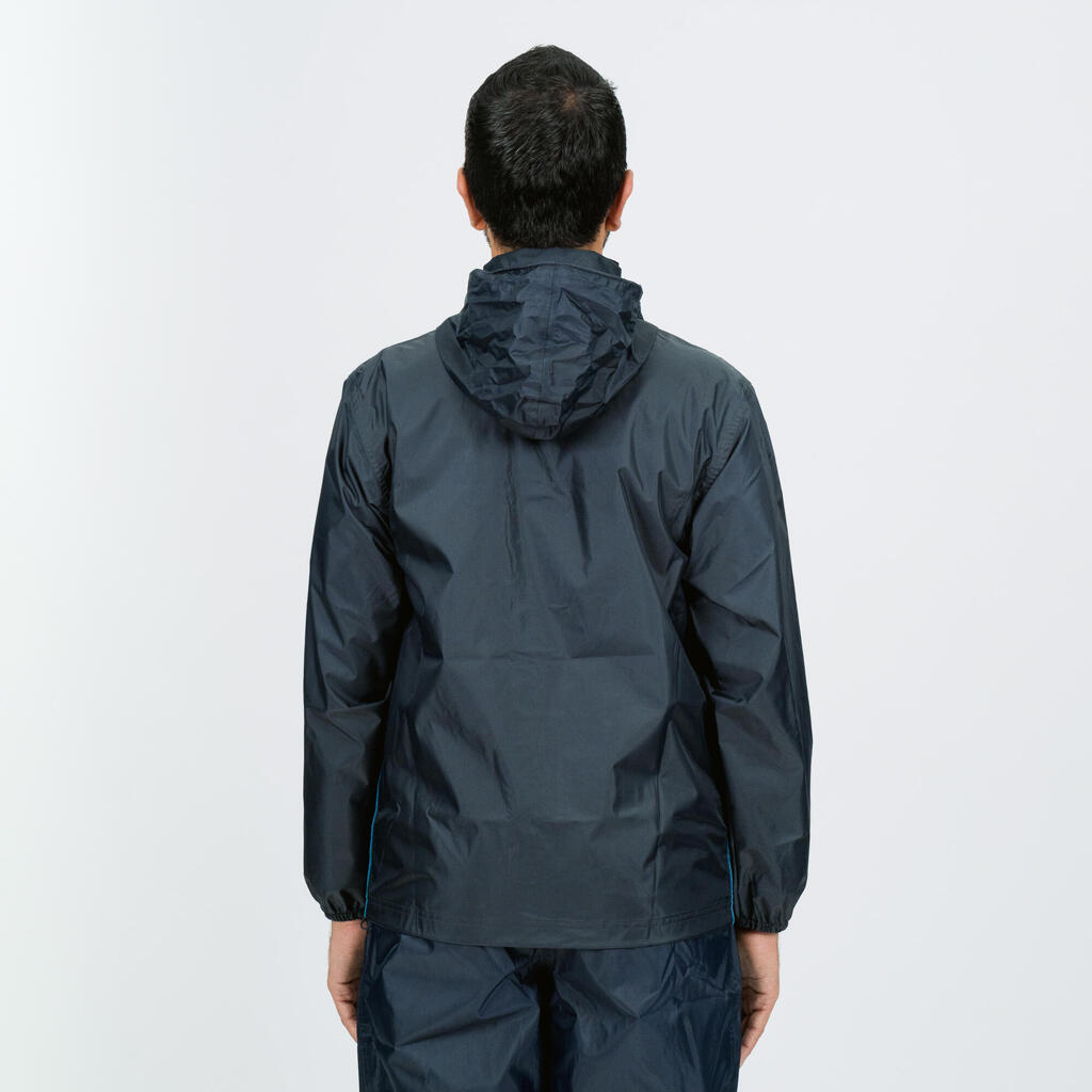 Regenjacke Wandern - Raincut mit Reissverschluss - Herren grau/blau