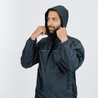Men Full Zip Rain Jacket with Storage Pouch Blue - NH100