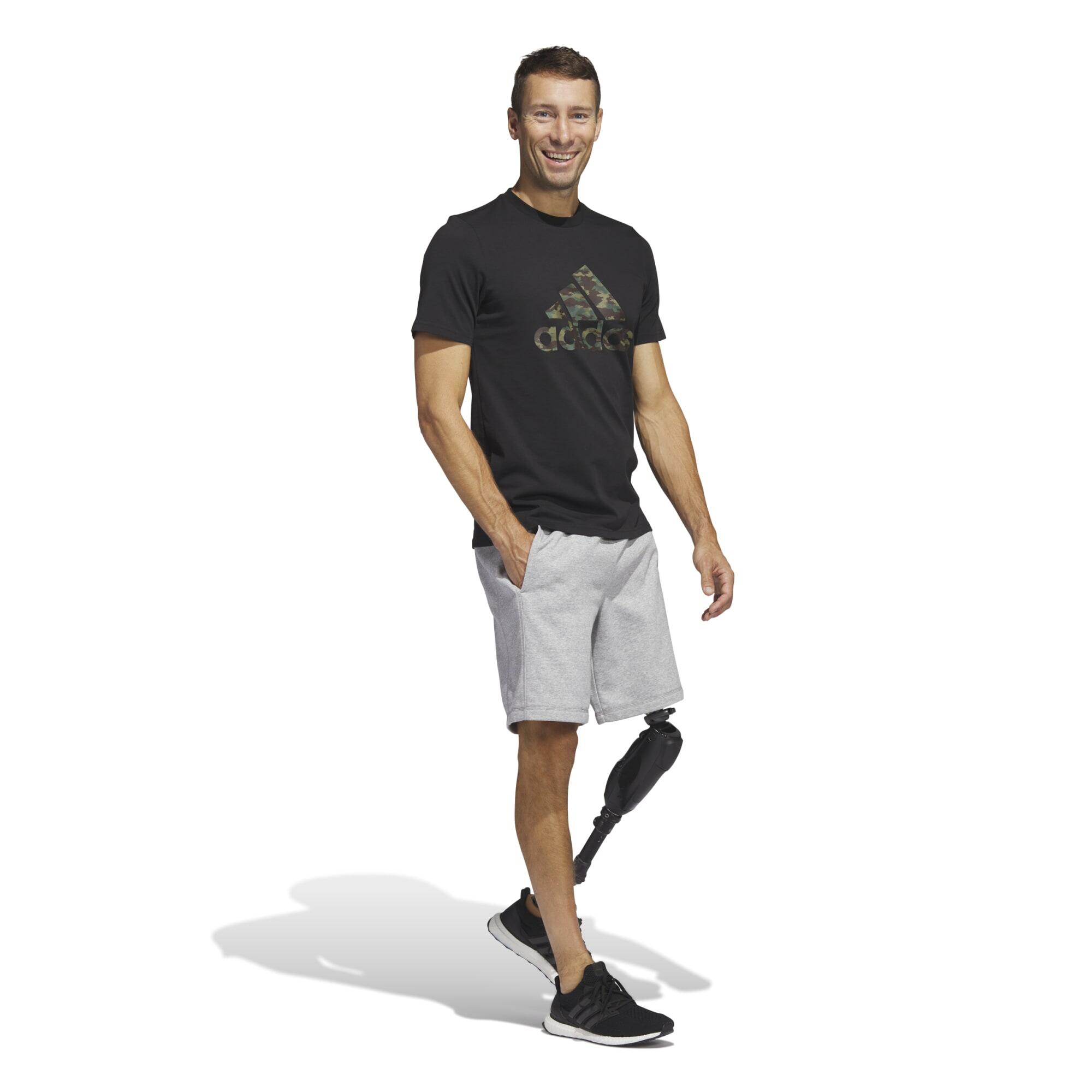 T-shirt uomo fitness ADIDAS regular 100% cotone nera 4/8
