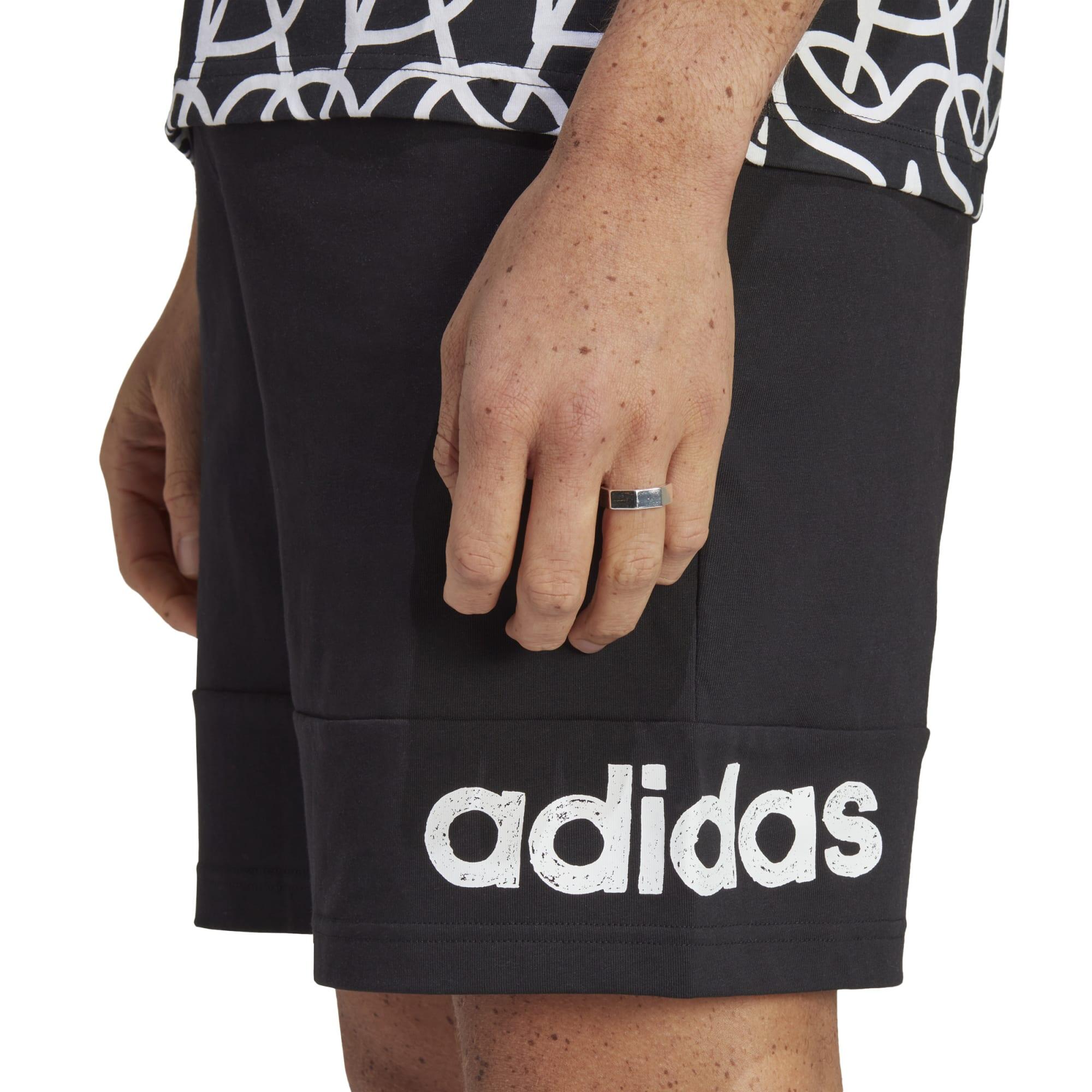 CALÇÕES DE FITNESS HOMEM ADIDAS PRETO/BRANCO 4/7