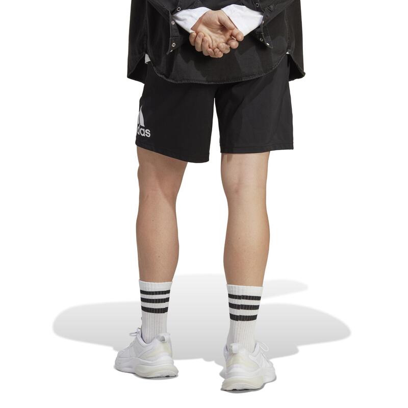 Pantaloncini uomo fitness Adidas regular misto cotone neri