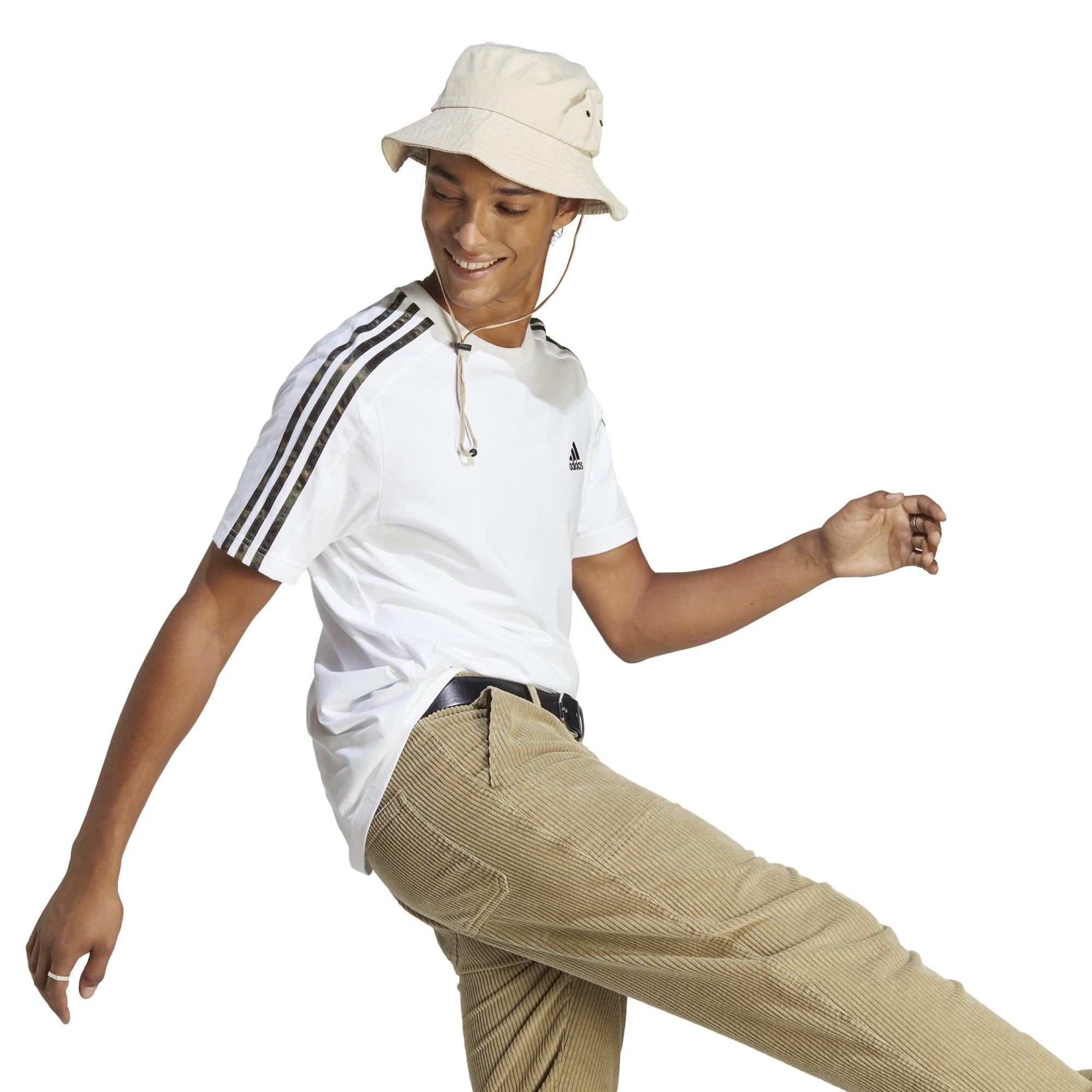 T-SHIRT CAMO DE FITNESS SOFT TRAINING ADIDAS HOMME BLANC 4/5