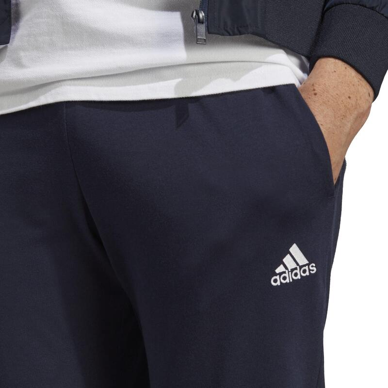 Pantaloni uomo fitness ADIDAS regular misto cotone blu