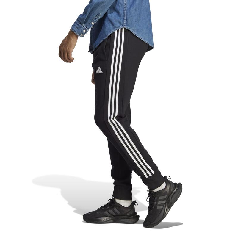 Pantaloni uomo fitness Adidas regular misto cotone neri