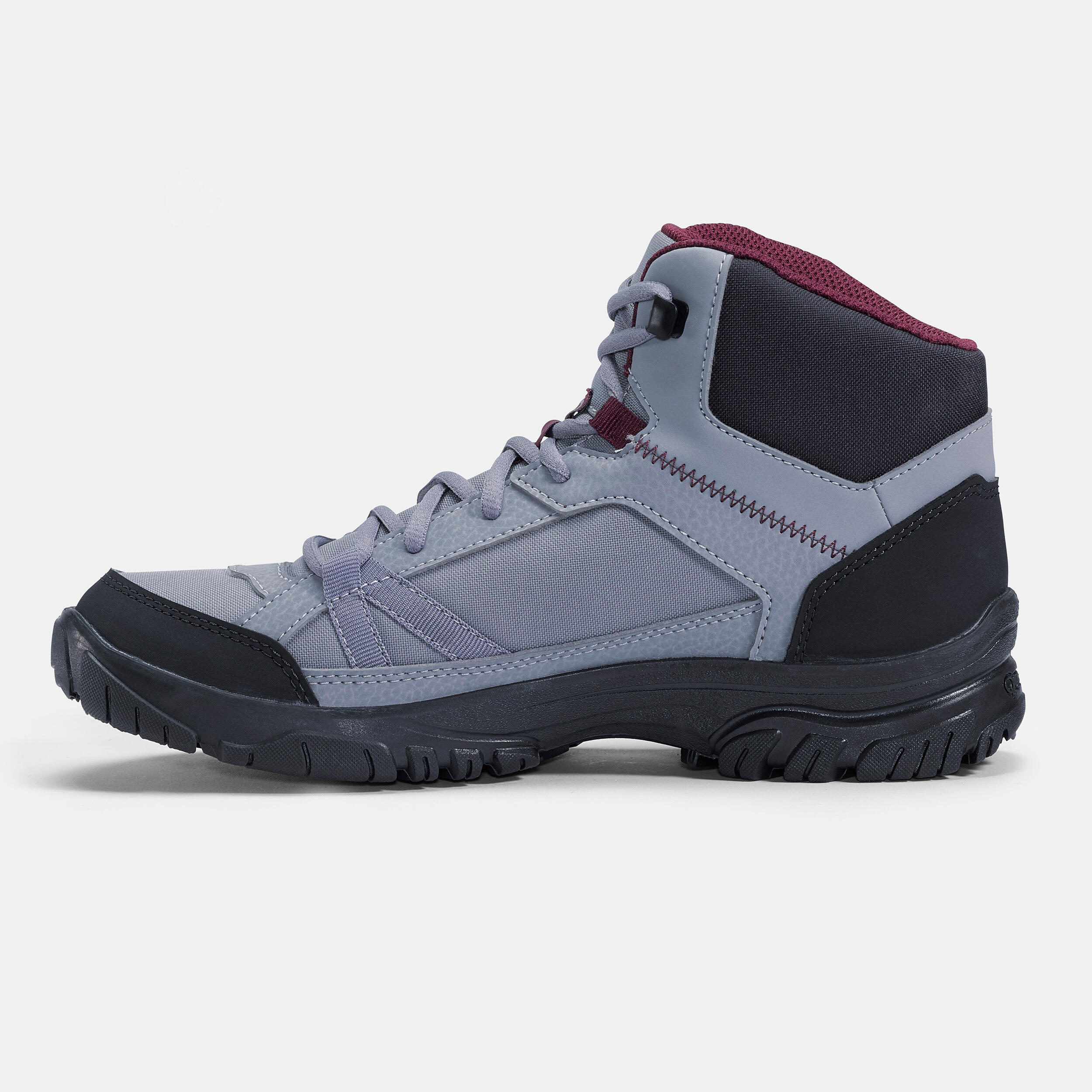 Women’s Mid-Height Hiking Boots - NH 100 Grey - QUECHUA