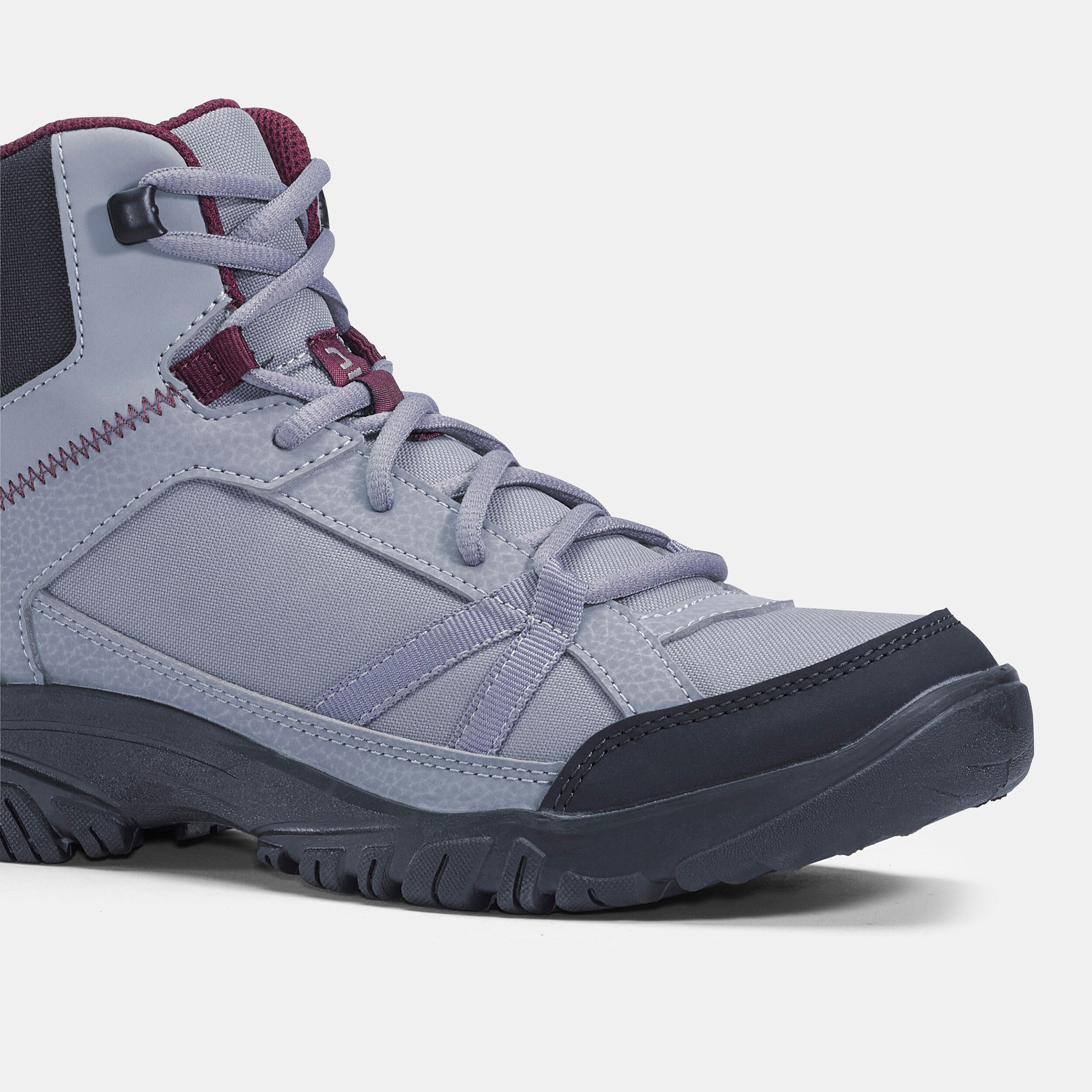 Women’s Mid-Height Hiking Boots - NH 100 Grey - QUECHUA