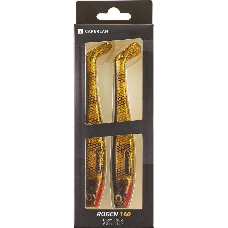 Señuelo Flexible Lucio Shad Rogen 160 Gold x2