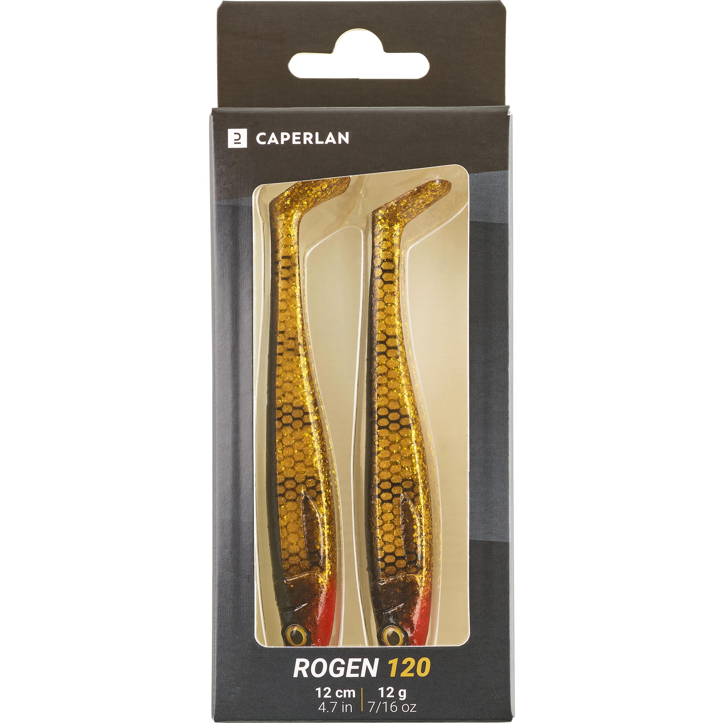 CAPERLAN Mäkká umelá nástraha na lov šťúk shad Rogen 120 gold 2 ks bez · záber 6