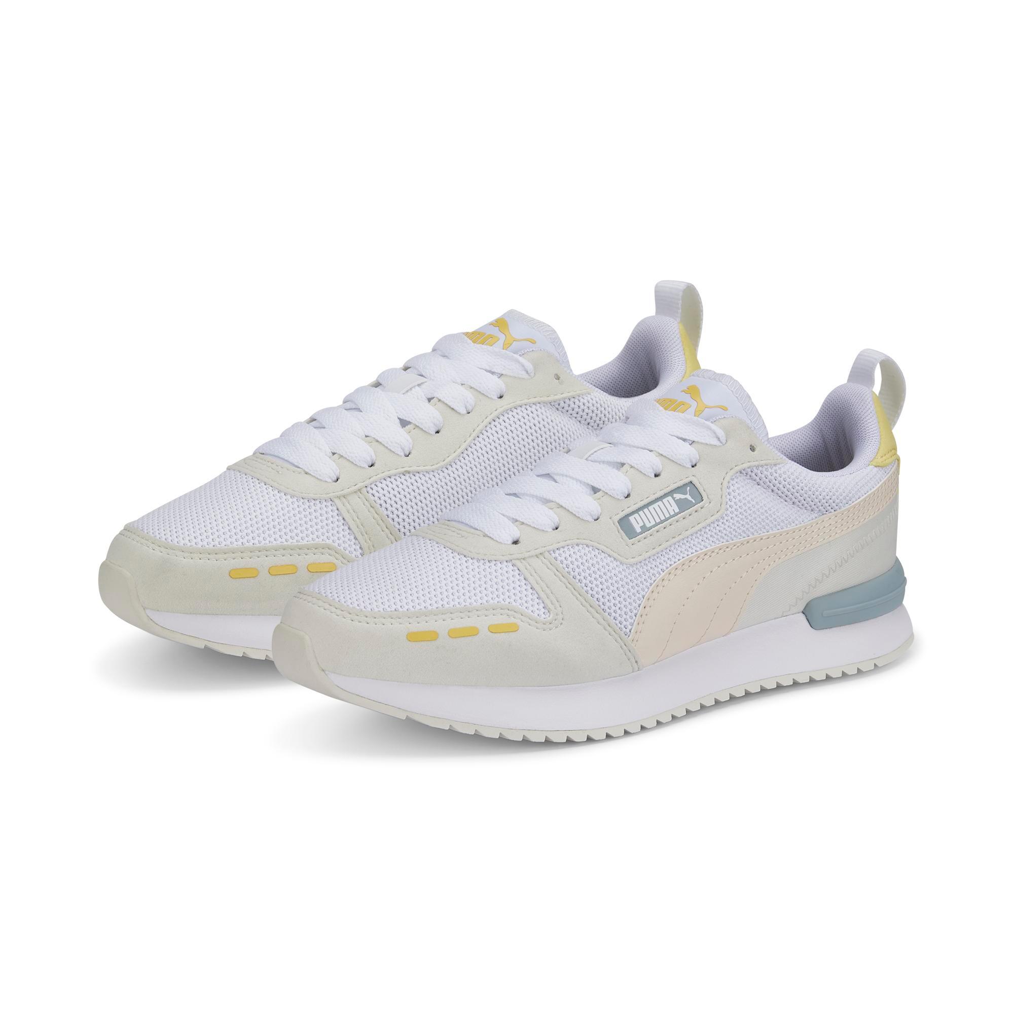 WOMEN'S WALKING TRAINERS PUMA R78 WHITE PINK YELLOW 2/6